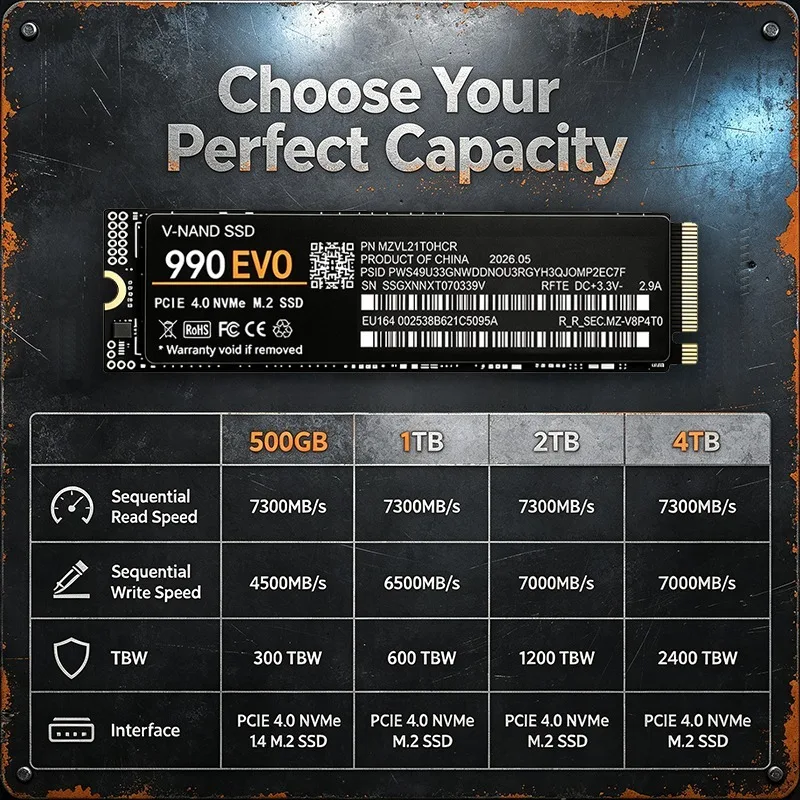 Gaming M.2 NVMe SSD 990 EVO PC – M.2 Nvme 4Tb Pcie 4.0 Ssd Bewertung und Preis